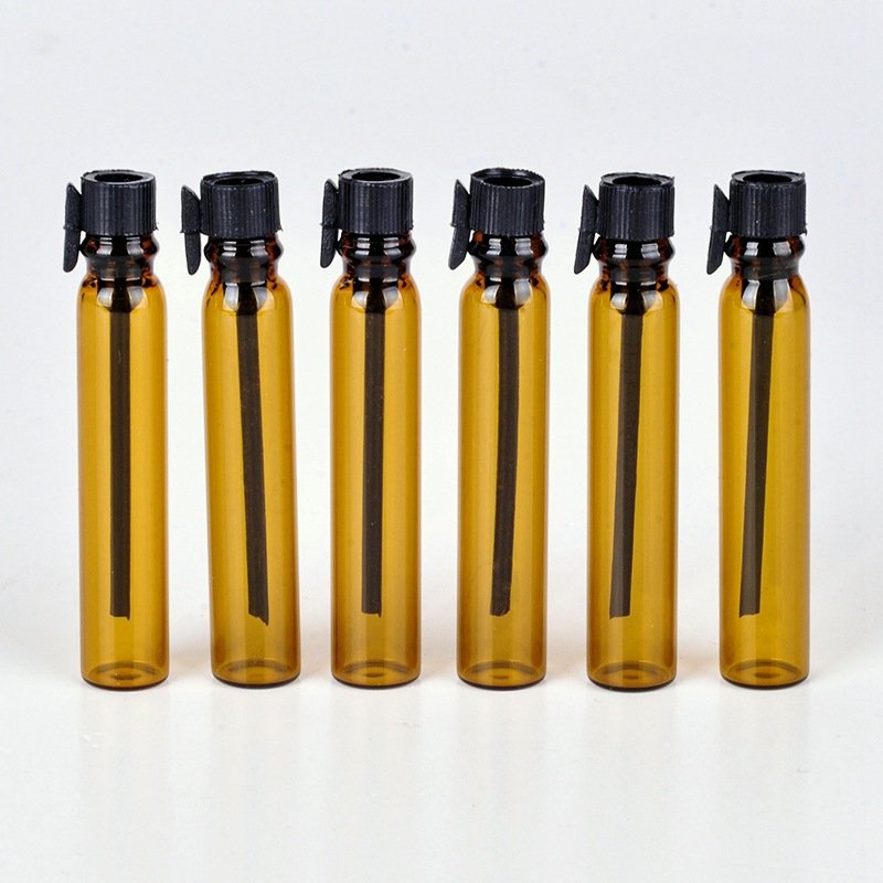 Mini Amber Cylinder Glass Perfume Sample Vial 0.5ml 1ml 2ml