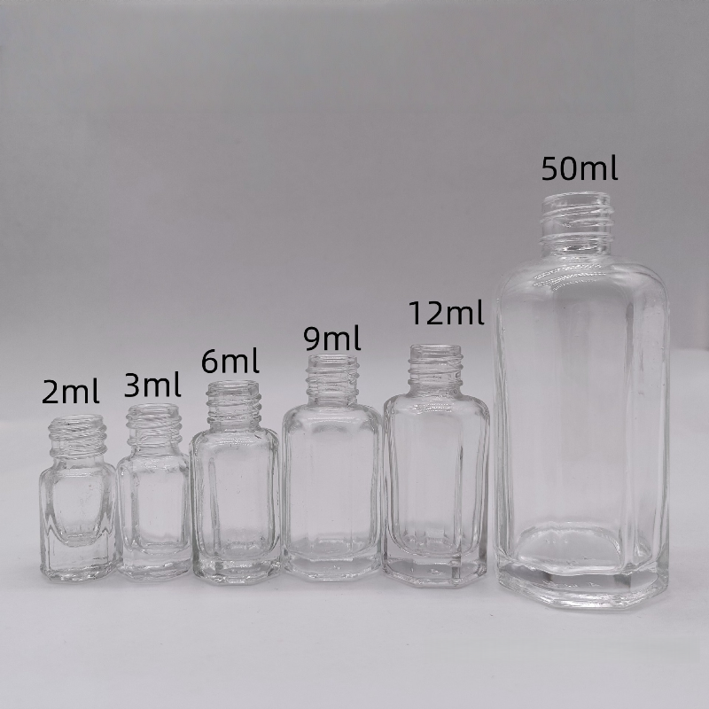 Octagonal Clear Glass Bottles 2ml 3ml 6ml 9ml 12ml 50ml mini octagonal glass bottle 2ml 3ml 6ml 9ml 12ml 50ml Perfume Essential Oil Package