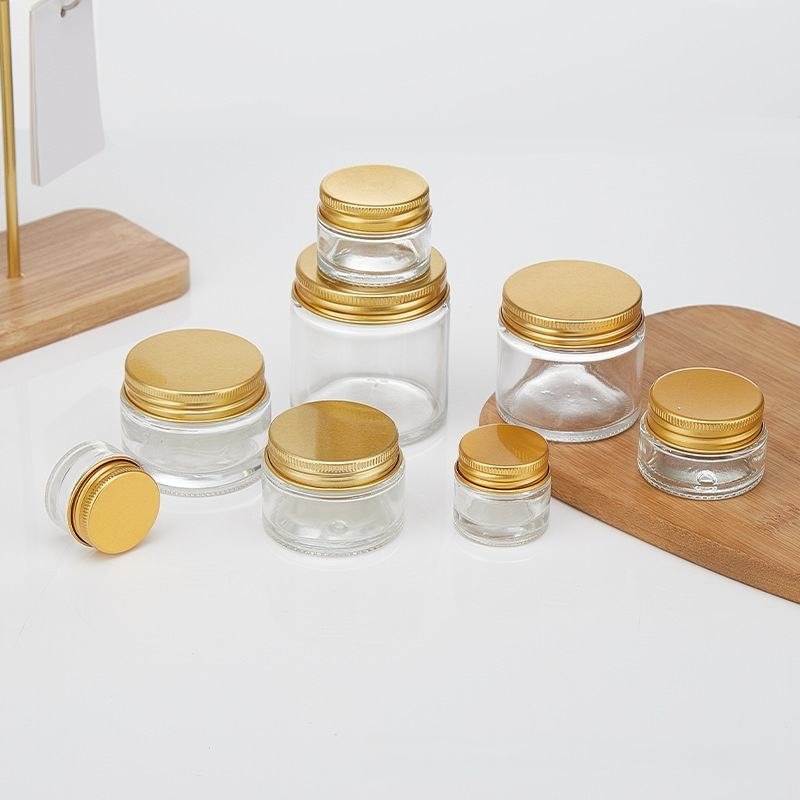 Round Thick Bottom clear glass candle jar